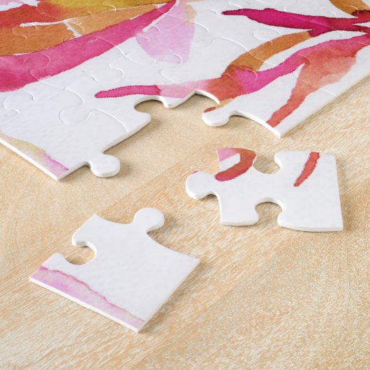 Sinaasappel en Blauwe Waterverf Schildpadden Koraa Legpuzzel (Zijkant)