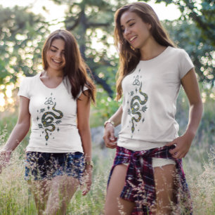 Sinaasappel en Blauwgrijs Halloween Snake Design Tri-Blend Shirt