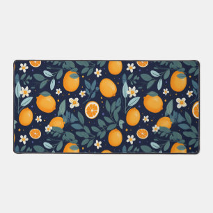Sinaasappel en Bloemen Delight Pattern Bureaumat