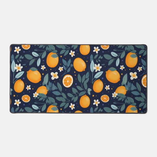Sinaasappel en Bloemen Delight Pattern Bureaumat (Voorkant)