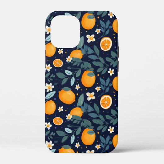Sinaasappel en Bloemen Delight Pattern Case-Mate iPhone Case (Achterkant)