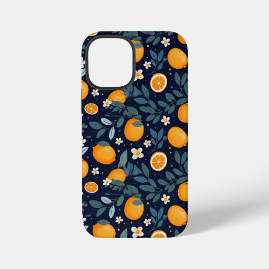 Sinaasappel en Bloemen Delight Pattern iPhone Hoesje (Achterkant)