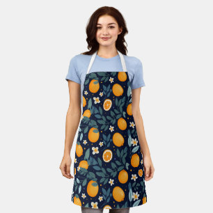 Sinaasappel en Bloemen Delight Pattern Schort