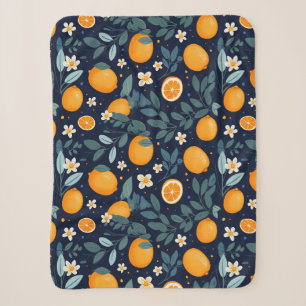Sinaasappel en Bloemen Delight Pattern Sherpa Deken