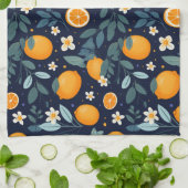 Sinaasappel en Bloemen Delight Pattern Theedoek (Gevouwen)