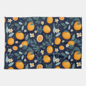 Sinaasappel en Bloemen Delight Pattern Theedoek (Horizontaal)