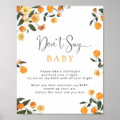 Sinaasappel en botanische Don's Say Baby Game Post Poster (Voorkant)
