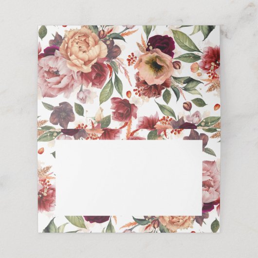 Sinaasappel en Bourgogne Rode Herfst Bloemen Bruil Plaatskaartje (Buitenkant ongevouwen)