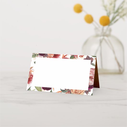 Sinaasappel en Bourgogne Rode Herfst Bloemen Bruil Plaatskaartje (Voorkant)