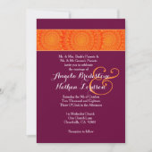 Sinaasappel en Bourgondische bloemenkransen bruilo Kaart (Voorkant)