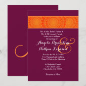 Sinaasappel en Bourgondische bloemenkransen bruilo Kaart (Voorkant / Achterkant)