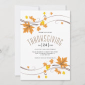 Sinaasappel en bruin esdoorn bladeren herfst Thank Kaart (Voorkant)