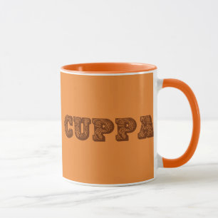 Sinaasappel en bruin "have a cuppa" koffie of thee mok