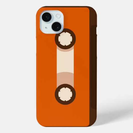 Sinaasappel en Bruin Retro Cassettebandje Case-Mate iPhone Case (Achterkant)