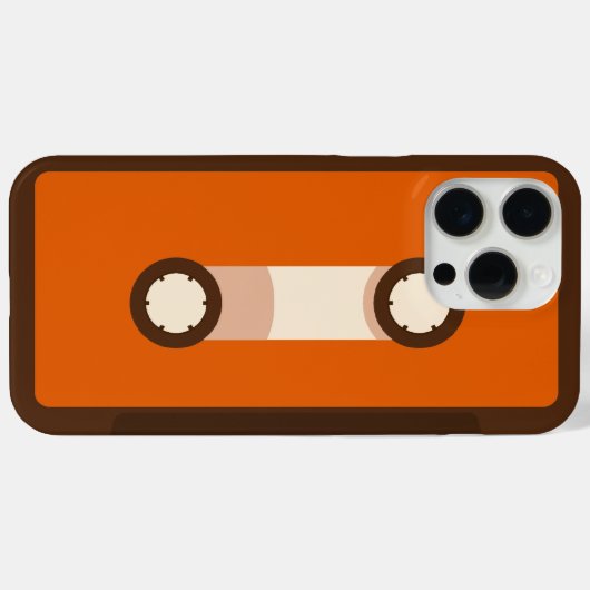 Sinaasappel en Bruin Retro Cassettebandje Case-Mate iPhone Case (Achterkant (horizontaal))