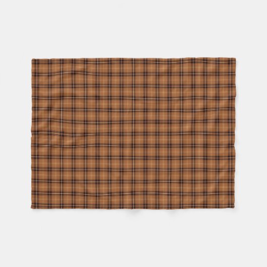 Sinaasappel en Bruin Rustiek Plaid Pattern Fleece Deken (Voorkant (Horizontaal))