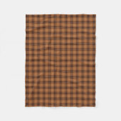 Sinaasappel en Bruin Rustiek Plaid Pattern Fleece Deken (Voorkant)