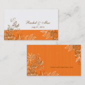 Sinaasappel en bruin Visitekaartje van het huwelij (Voorkant / Achterkant)