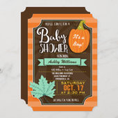 Sinaasappel en bruine Herfst of Halloween Baby sho Kaart (Voorkant / Achterkant)