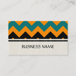 Sinaasappel en Celadon Groene Chevron Zigzag Patro Visitekaartje