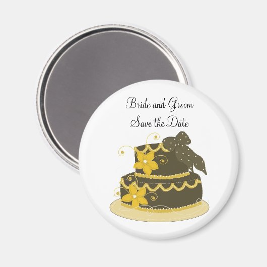 Sinaasappel- en Chocolade-bruiloft Magneet (Voorkant / Achterkant)