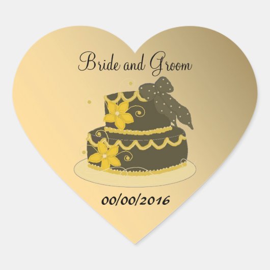 Sinaasappel en Chocolade Cake Save the Date Hart Sticker (Voorkant)