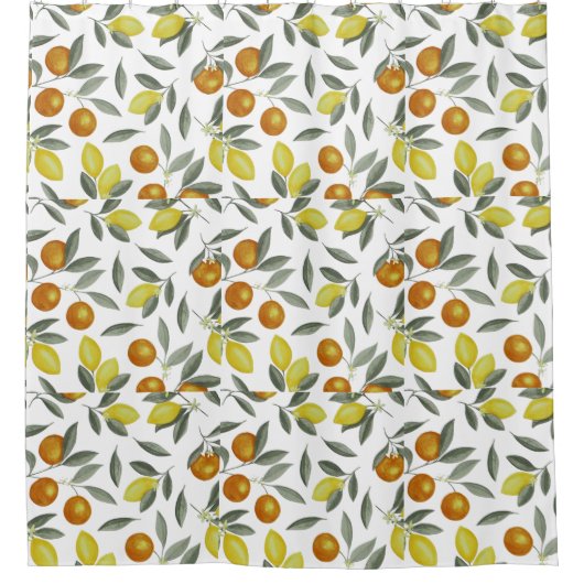 Sinaasappel en citroen douchegordijn (Voorkant)