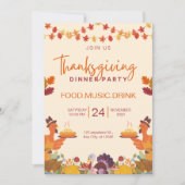 Sinaasappel en Cream Minimalistische Thanksgiving Kaart (Voorkant)
