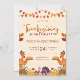 Sinaasappel en Cream Minimalistische Thanksgiving Kaart
