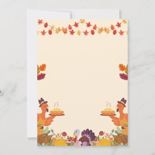 Sinaasappel en Cream Minimalistische Thanksgiving  Kaart (Achterkant)