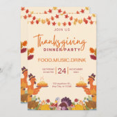 Sinaasappel en Cream Minimalistische Thanksgiving Kaart (Voorkant / Achterkant)