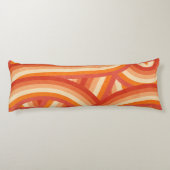 Sinaasappel en Cream Retro Rainbow Stripes Pattern Lichaamskussen (Achterkant)