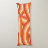 Sinaasappel en Cream Retro Rainbow Stripes Pattern Lichaamskussen (Achterkant (Verticaal))