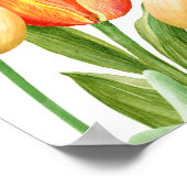 Sinaasappel en Cream Tulip Wedding Poster (Hoek)