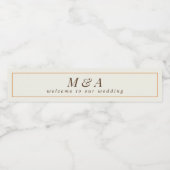 Sinaasappel en Crème Monogram Herfstbruiloft Waterfles Etiket (Enkel label)