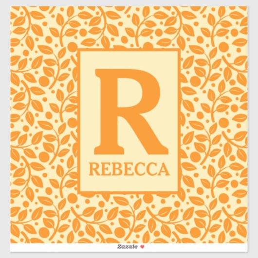 Sinaasappel- en crèmeblaasjespatroon sticker (Vel)