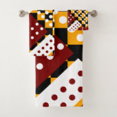 Sinaasappel en donkerrood bad handdoek (Insitu)