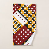 Sinaasappel en donkerrood bad handdoek (Handdoek)