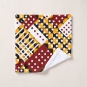 Sinaasappel en donkerrood bad handdoek (Wasdoekje)