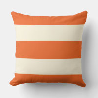 Sinaasappel en Ecru Stripe Kussen