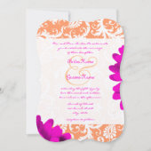 Sinaasappel en Fuchsia Pink Gerber Daisy Wedding Kaart (Voorkant)