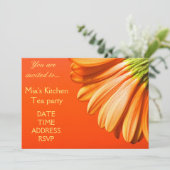 Sinaasappel en geel Gerbera vrijgezellenfeest Kaart (Staand voorkant)