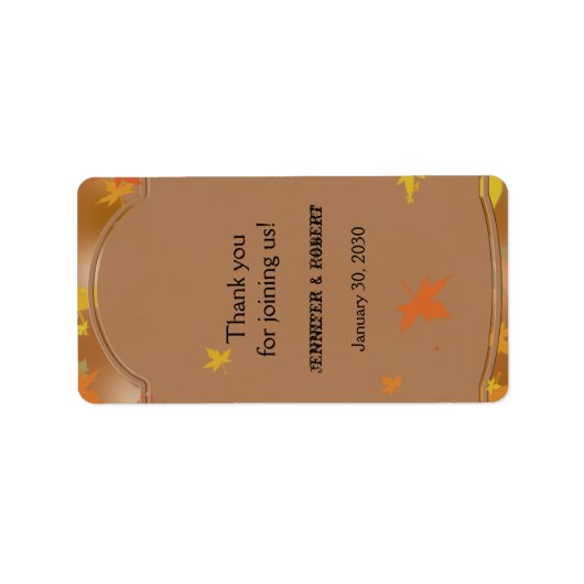Sinaasappel en Geel Herfst Bruiloft Lip Balm Label (Voorkant)