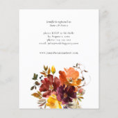 Sinaasappel en geel Herfst Floral Vrijgezellenfees Flyer (Achterkant)