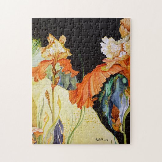 Sinaasappel en geel Iris Jigsaw Puzzel (Verticaal)