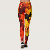 Sinaasappel en geel Zonnebloemen Leggings (Achterkant)