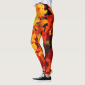 Sinaasappel en geel Zonnebloemen Leggings (Links)