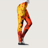 Sinaasappel en geel Zonnebloemen Leggings (Rechts)