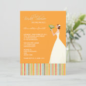 Sinaasappel en gekleurd Stripes Vrijgezellenfeest Kaart (Staand voorkant)