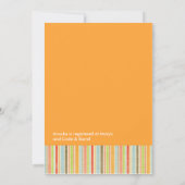 Sinaasappel en gekleurd Stripes Vrijgezellenfeest Kaart (Achterkant)